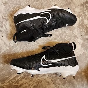 New Nike Men’s 11.5 Alpha Huarache NXT Black White Metal Baseball Cleats
